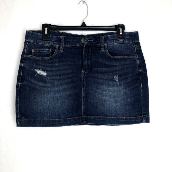 Blank NYC Jean Skirt Women's Denim Dark Wash Size 28 Mini Length - Picture 1 of 8